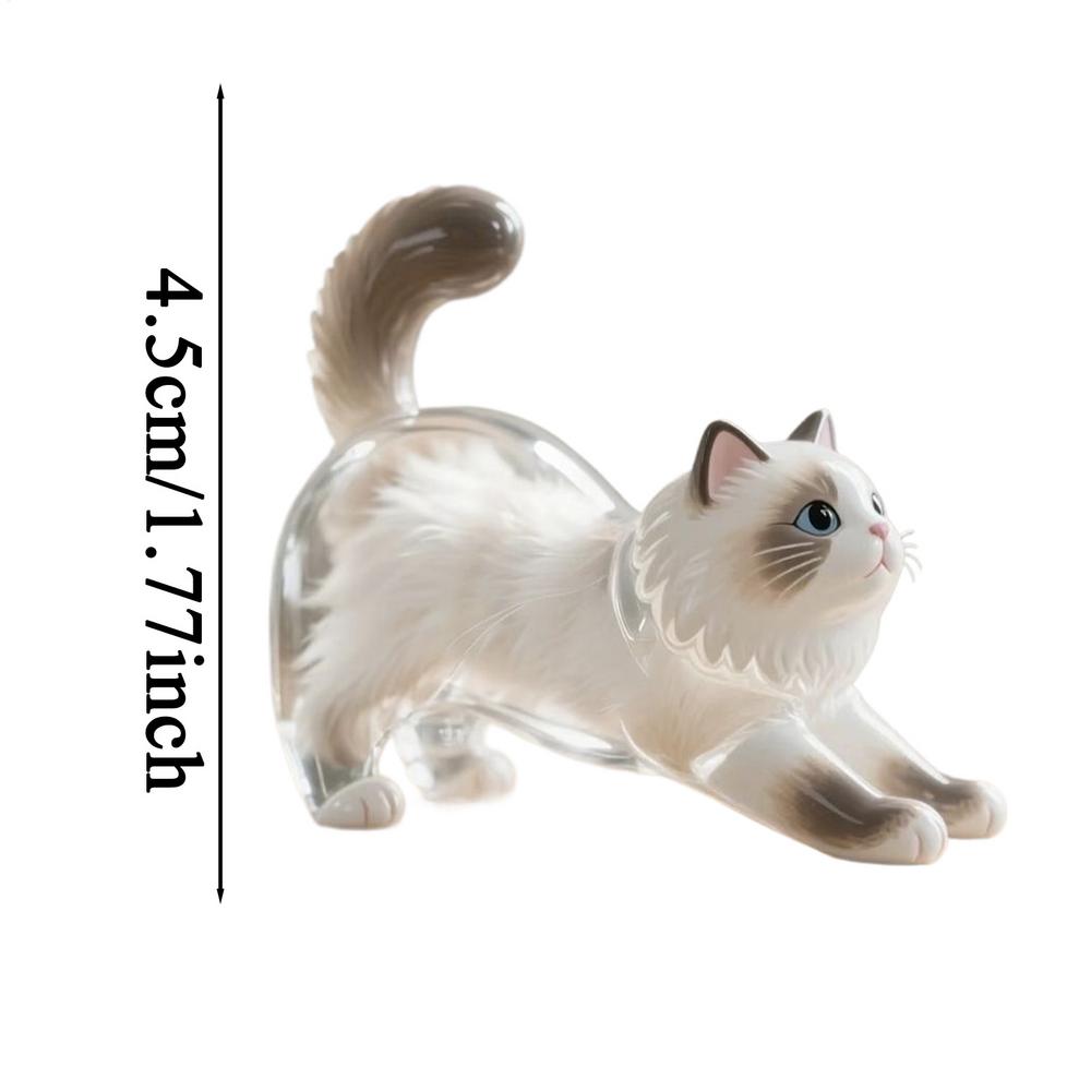 Cute Cat Key Chain Cat Dog Keepsake Hair Keyring Acrylic Pendant Clear Memorial Keychains for Collection Backpack Purse Bag