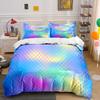 Colorful Mermaid Scale Decor Set Bedding Set with 1 Duvet Cover 2 Pillowcases Single Double King Queen, Gift
