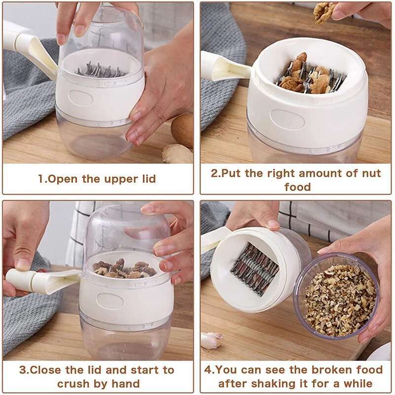 Nut Chopper Grinder Hand Crank Nuts Walnut Pecans, Kitchen Multichopper Shredder For Making Toppings