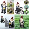 Novelty Garden Gnomes Statues Motorcycle Dwarf  Ornaments Outdoor Decor Naughty