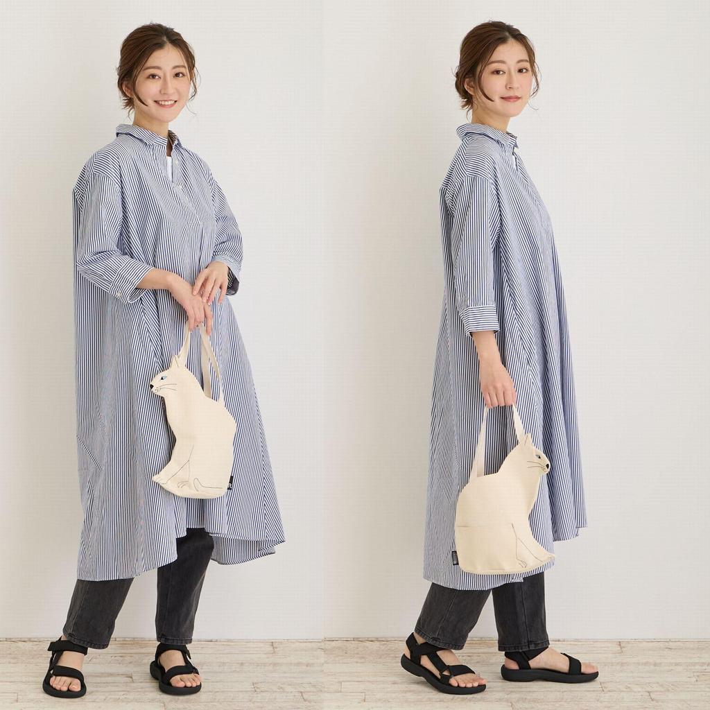 [Rootote] 1110 Cat-Shaped Small Tote Bag EU Deli Osuwari Neko-A (01 White)