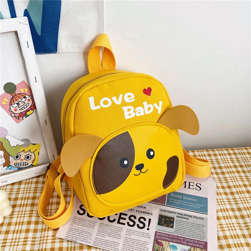 Adorable Animal Print Canvas Backpack For Kids Lightweight Breathable Design