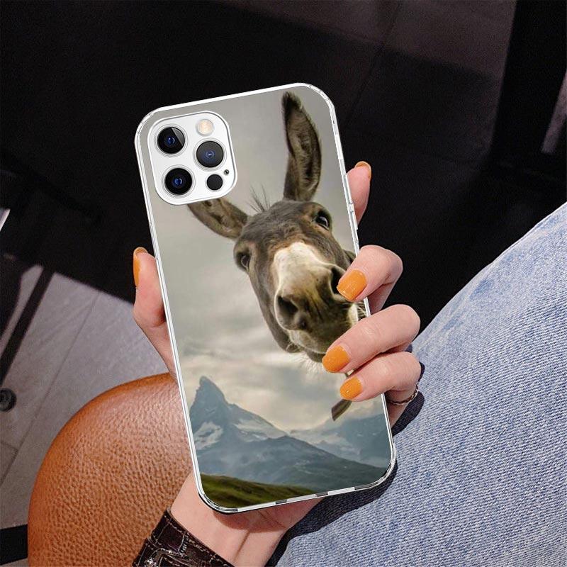 Funny Donkey Phone Case For iPhone 13 12 Mini 11 Pro Max XS XR X SE 7 8 Plus 5S 5 6S 6 Gift Print Cover Fundas