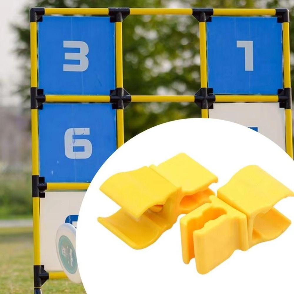 6Pcs Yellow Football Training Flag Pole Clip Football Training Obstacle Buckle  Outdoor