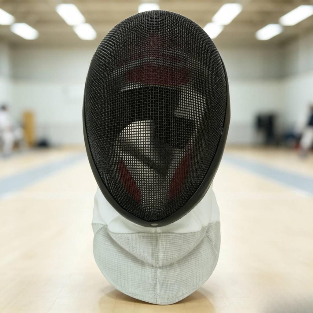 Foil Fencing Mask Clear Vision with Bib Adjustable for Sparring
