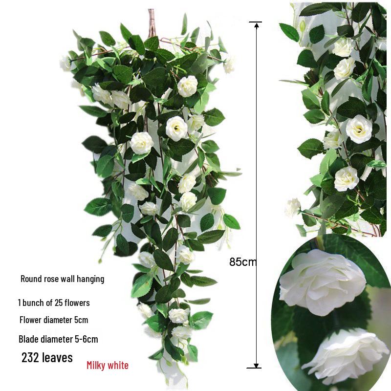 Artificial Rose Vine Hanging Decor for Walls and Ceilings