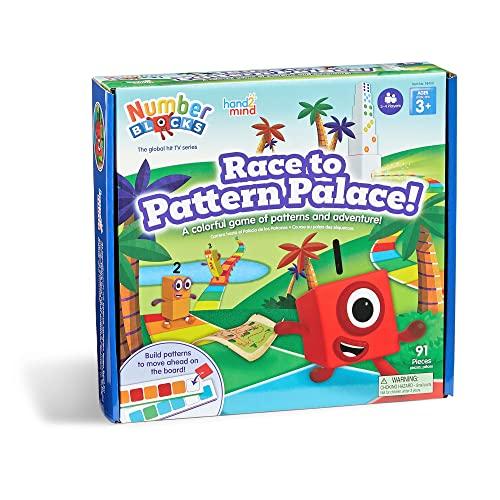 hand2mind Numberblocks Race to Pattern Palace! Board Game, Pattern and Color Recognition Game, Educational Board Game, Family Game Night, Counting Gam