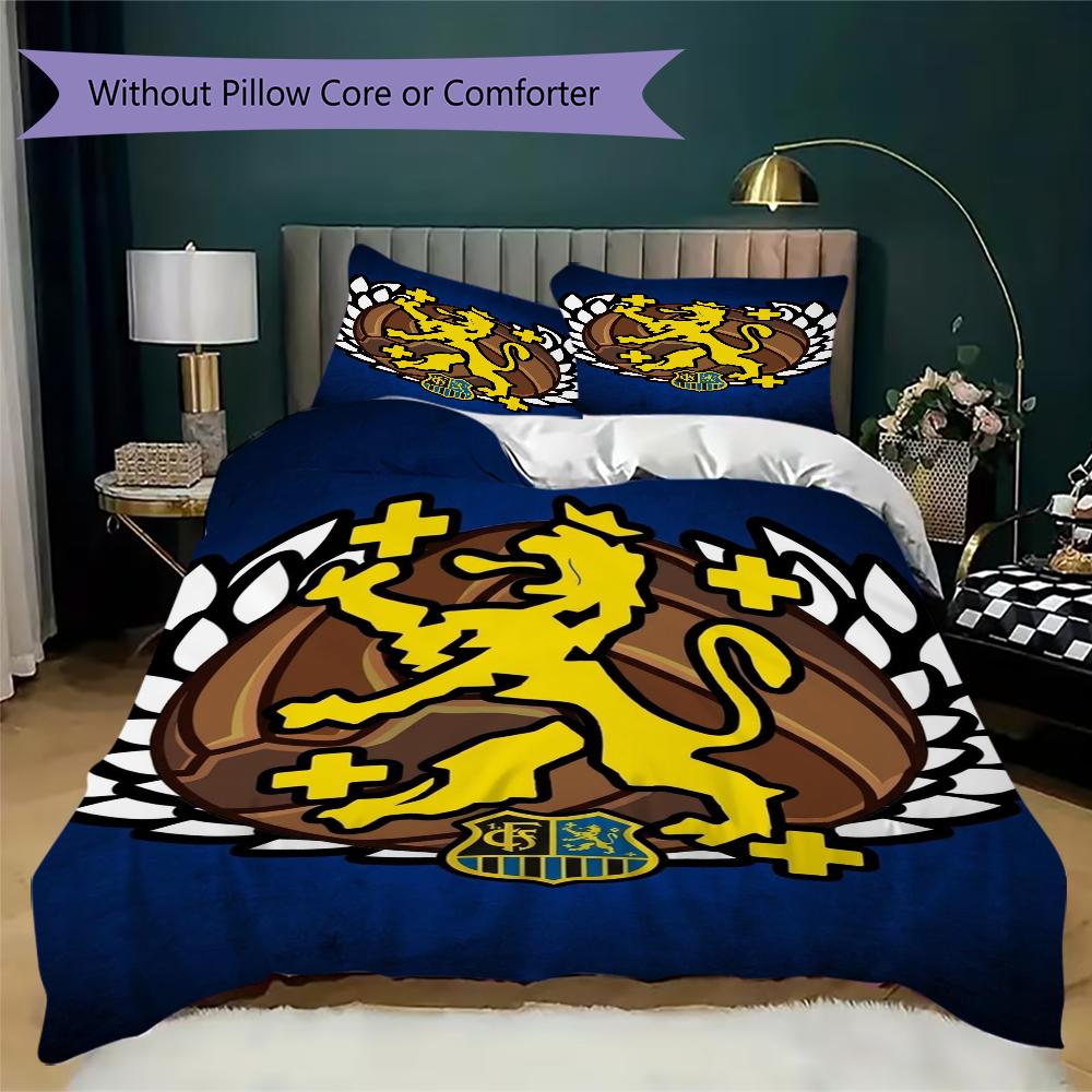 1 FC Saarbrücken Pattern Bedding Uilt Set Uilt Cover Pillowcase Home Decoration Birthday Gift (1 * Duvet Cover + 2 * Pillowcase Without Core)