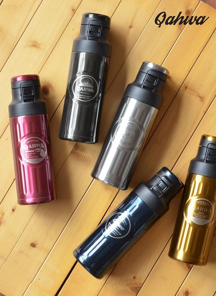 CB Japan QAHWA One-Touch Coffee Bottle, 420ml, Direct Drinking, Pink