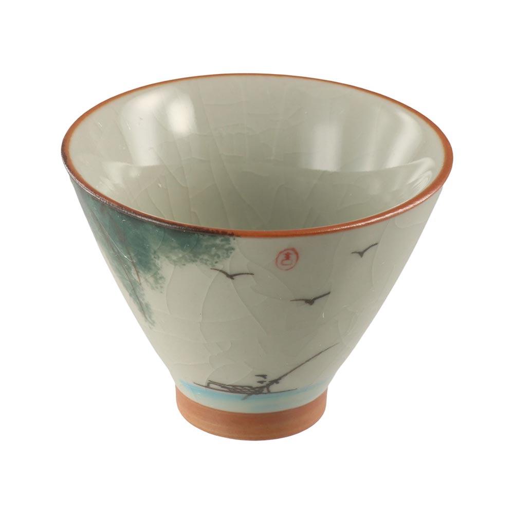 Hand-painted Ge Kiln Ceramic Tea Cup Lotus Graphic Chinese Kung Fu Tea Cup Underglaze Colored Retro Tea Tasting Cups Tea Making