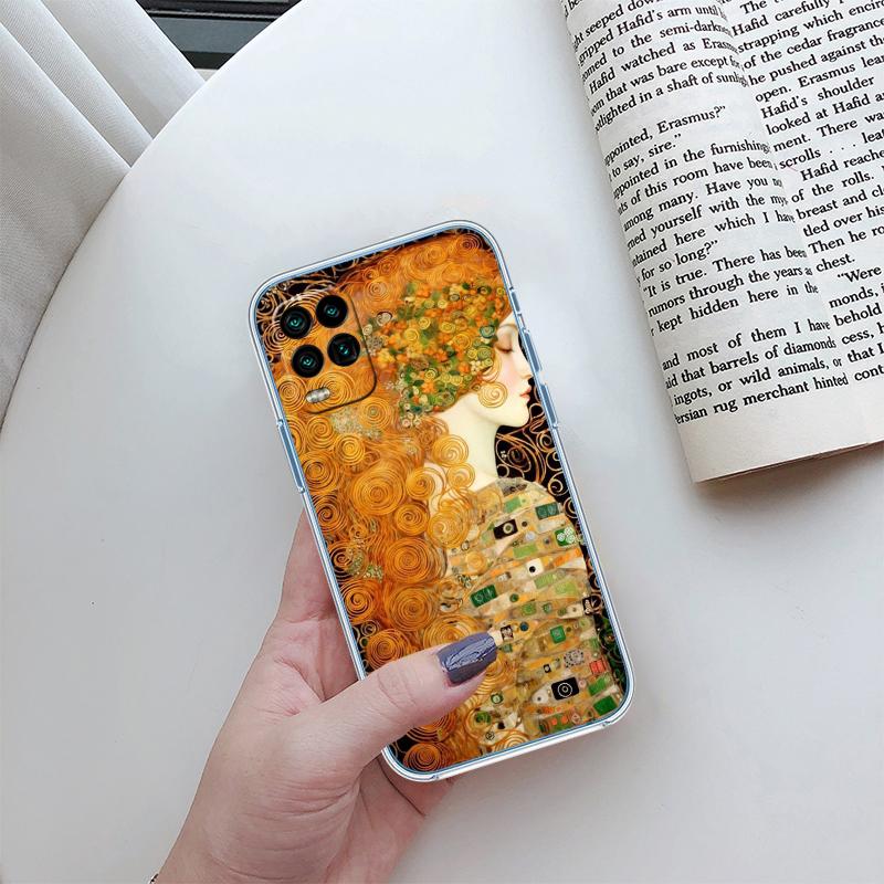 QE14 Gustav Klimt Transparent Phone Case for Samsung Galaxy A04 A04S A14 A23 A34 A54 M23 M33 M52 M53