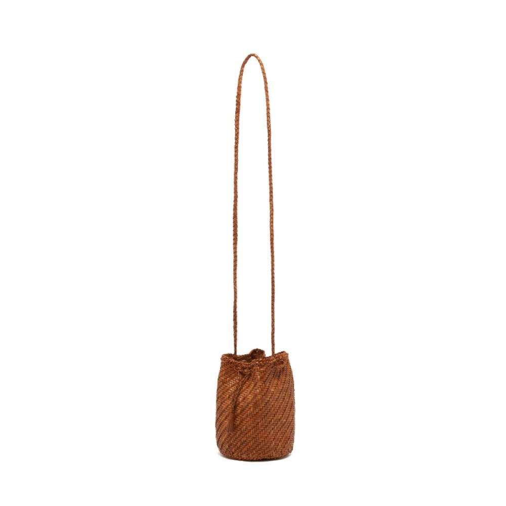 Dragon Diffusion 8838 Tan Pom Pom Double Jump Shoulder Bag
