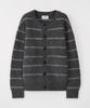 Toffee Brushed Stripe Round Cardigan (Grey)