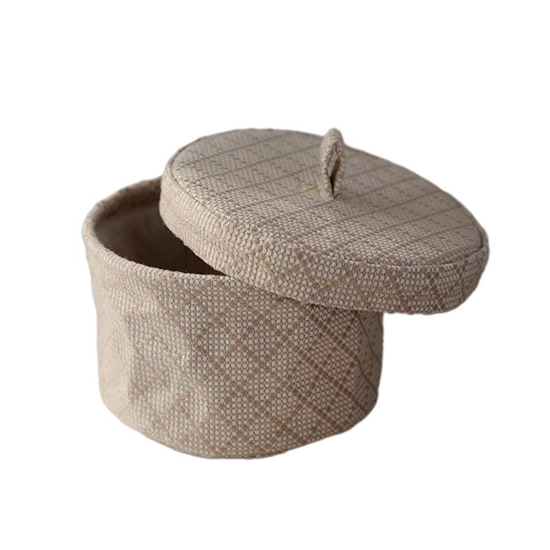 Jute Storage Basket Desktop Hand-Woven Baskets Needle Thread Bag Snacks Cosmetics Container for Home Office Dropshipping
