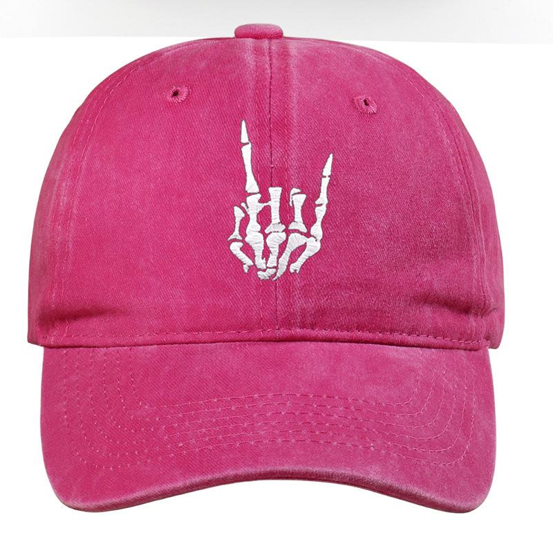 Embroidery Skeleton Hand Pattern Cotton Baseball Cap Low Profile Snap Back Trucker Dad Hat for Men And Women