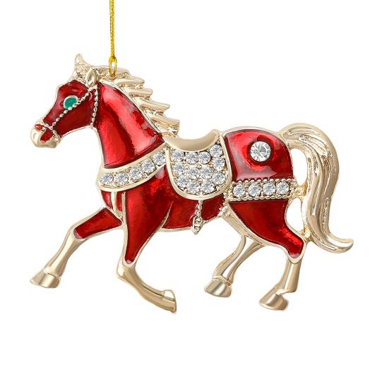 Horse Christmas Ornaments Sparkly Rhinestone Horse Hanging Decoration