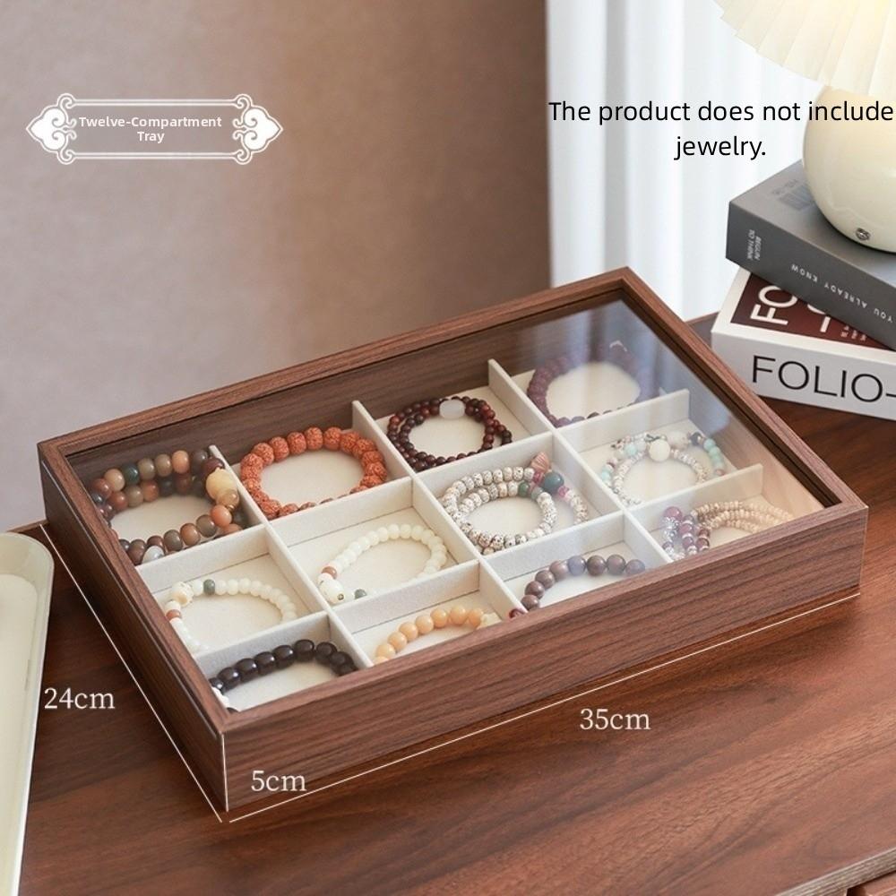 Wooden Bead Bracelet Storage Box Large Capacity Bracelet Display Case Ring Watch
