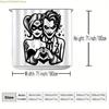 1pc WB shower curtain Joker and Quinn Patterned, polyester fabric, home bathroom decoration, shower curtain divider with hooks