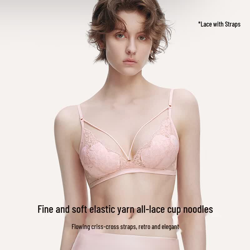 Ubras Esther Yu Lace Sheer Cat Claw Wireless Push-Up Bra L