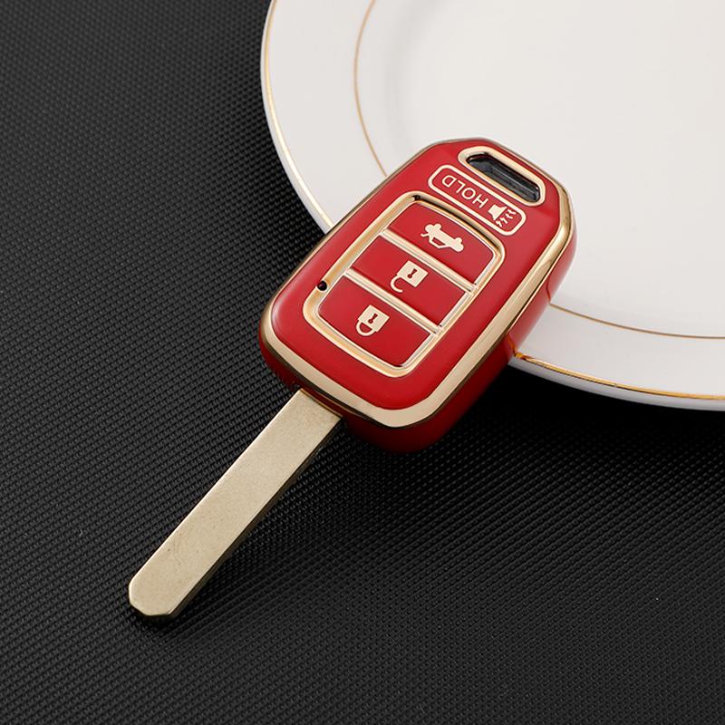 New Plating TPU Car Key Cover Case Shell For Honda Accord 2016 2017 Civic 2016 2017 2018  Remote Keychain Accessories