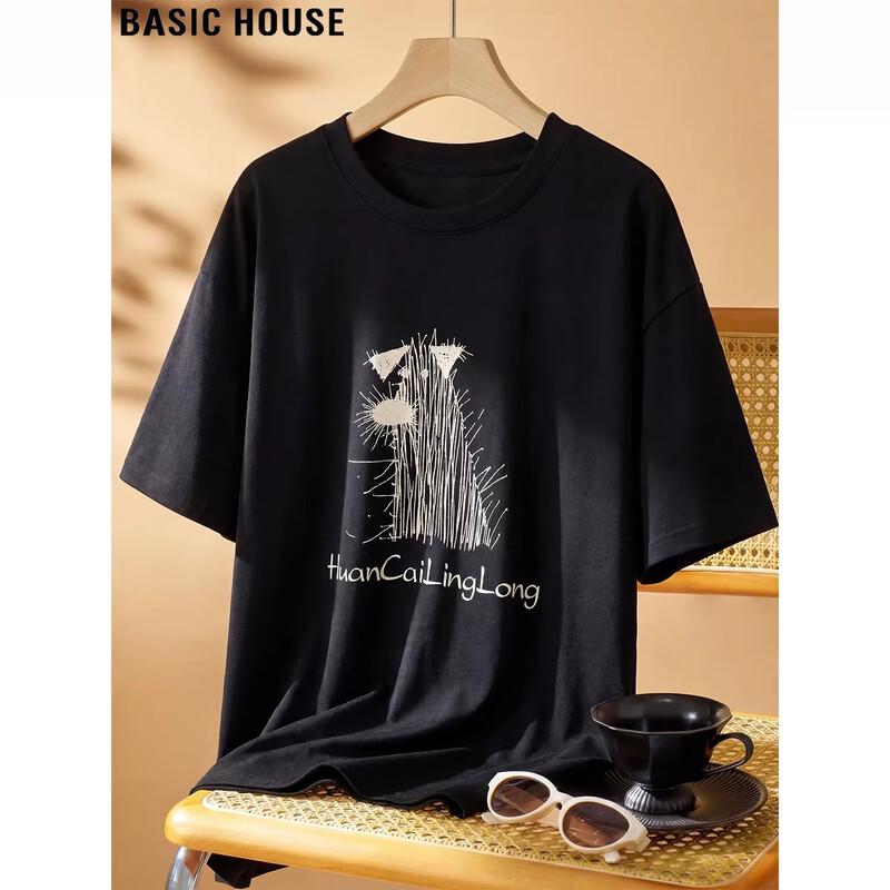 Basic House Women s Round Neck Graphic T-Shirt M