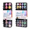 16/36 Farben Festes Aquarellmalerei Aquarellfarbe Set mit Pinselstift Einfach zu bedienen Perlmuttpigment für Bastelarbeiten