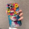 Case For iPhone 17 Cases iPhone 16 Pro Max Case Creative Flower Girl Phone Cover For iPhone 15 14 13 12 11 XS X XR 7 8 Plus 16e