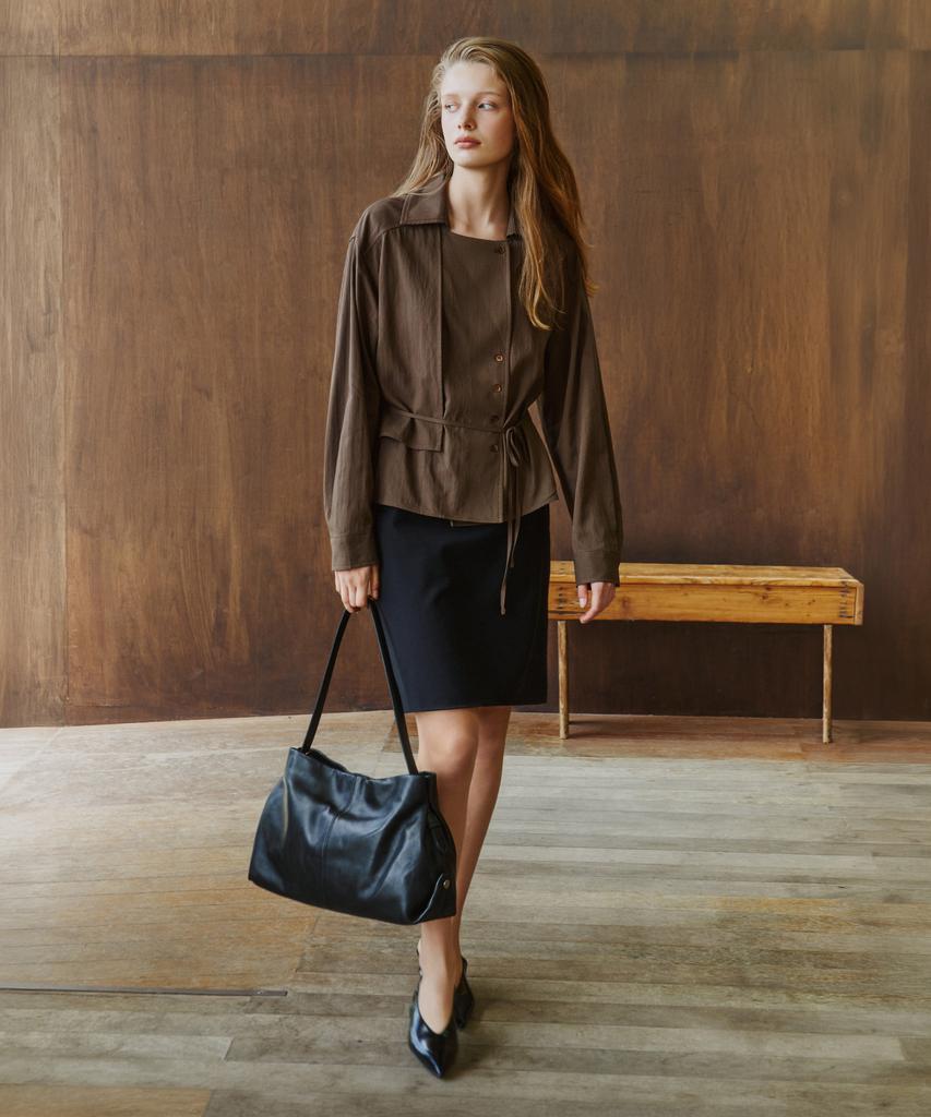 SIYAZU Sitp5305 Drape Trench Shirt_Brown