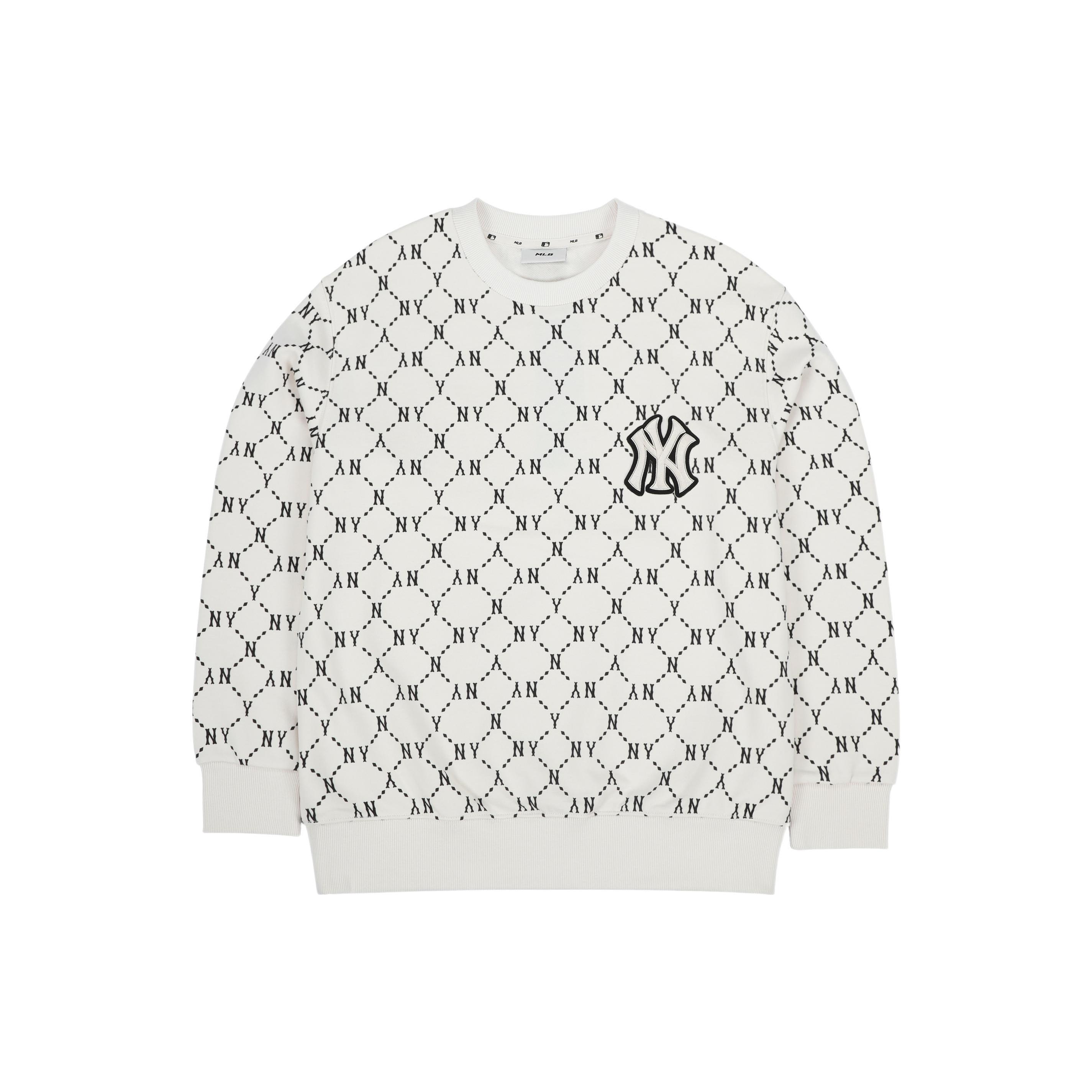 MLB Old Flower Sweatshirts Unisex Cream Crew Neck Moderate Regular 3AMTM0314-50CRS S