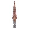 Durable Multifunctional Step Drill Bit High Speed Steel Cobalt Coating Hole Cutter M35 Cobalt Hex Shank Hole Opening Tool Wood