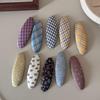 Korean Plaid Floral Oval Hair Clip - Cute & Simple Hair Accessory