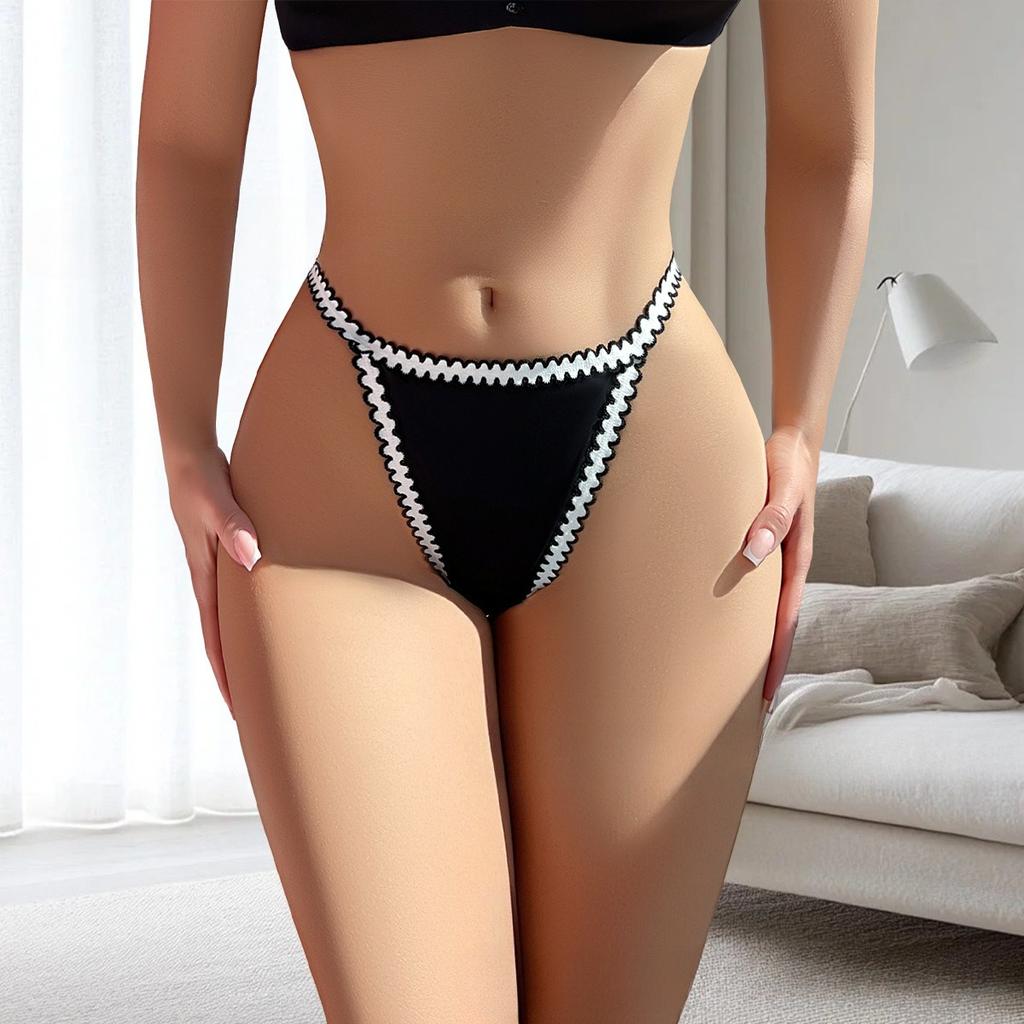 1 Stück Modischer Stil Schwarz Sexy Damen G-String Unterwäsche Atmungsaktiv Sexy Dessous Elegante Damen Slips Strings Heißer Verkauf Slip