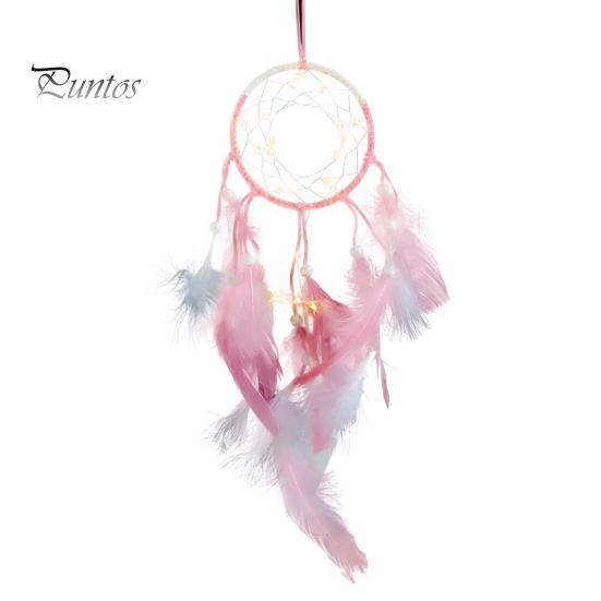 

Подвесной декор, привлекательный светодиодный светильник с перьями, яркий изысканный кулон «Ловец снов» для дома розовый
