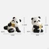 2 Pieces Panda Statues Animal Sculptures Bookends Collectible Resin Cute Book Stoppers Shelf