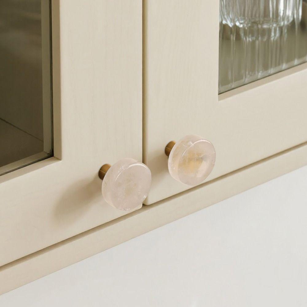 Small Handle Circular Shape Brass Knob Single Hole Modern Furniture Handle Nordic Style Brass Door Handle Wardrobe Doors