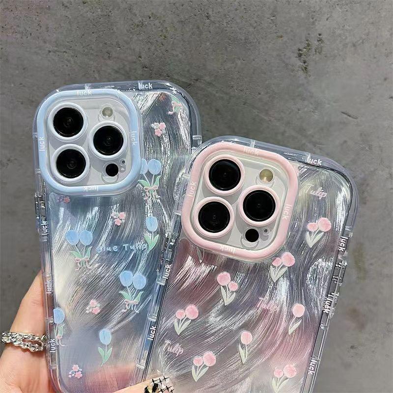 Feather Tulip Apple Phone Case 16 15PROMAX Women 14 14promax Trend 13PR0 11PRO