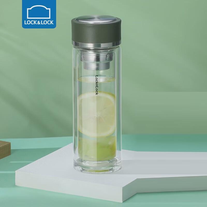LOCK&LOCK LLG629 Double-Layer Tea Infuser Glass Bottle