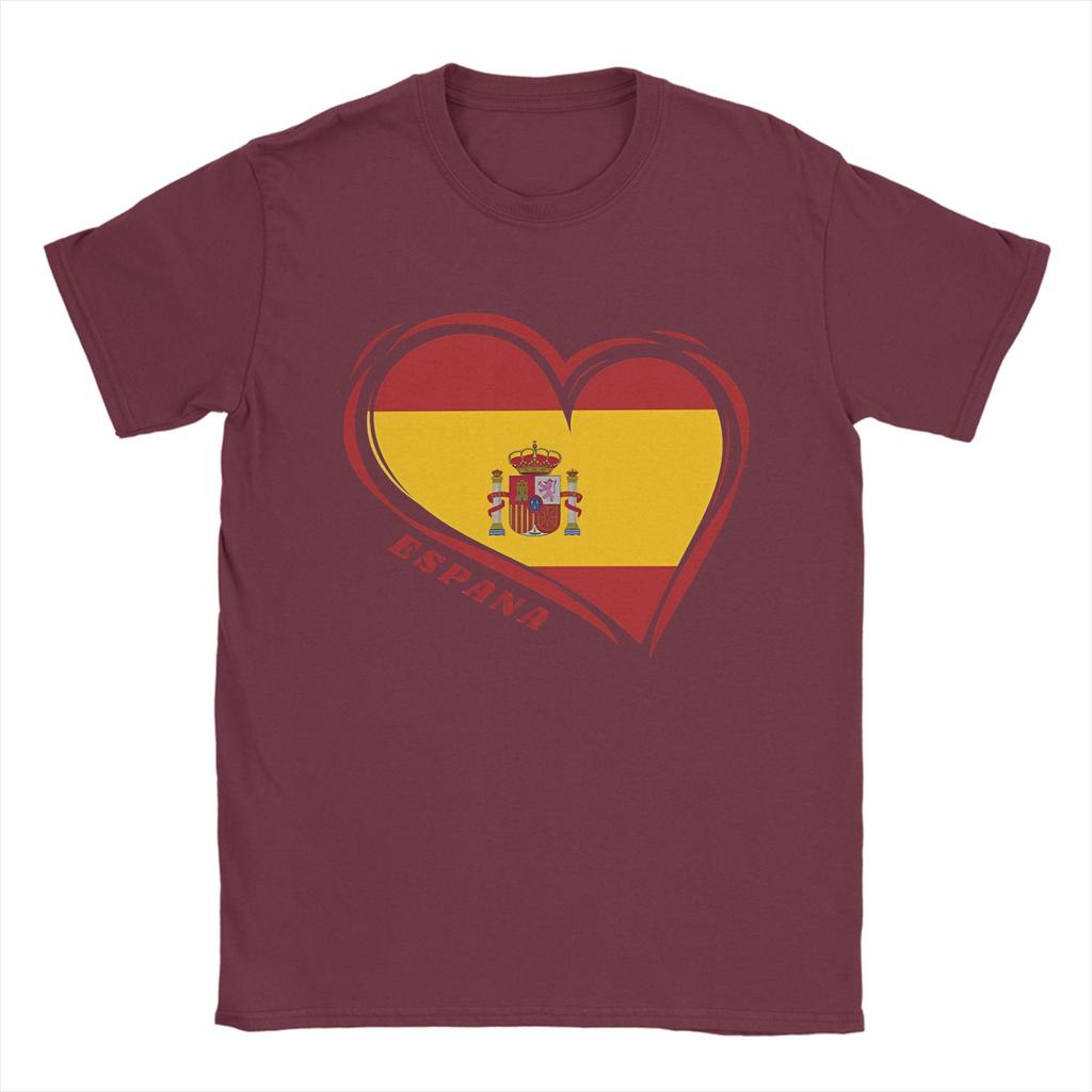 Espana Flag  TShirt for Unisex Spanish Casual Pure Cotton Tee Shirt O Neck Short Sleeve T Shirts Plus Size Tops