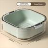 6-Piece Set Multi-purpose Kitchen Basket 3 Size Thickened Plastic Fruit Colander with Handles Double Layer Plastic Colander Set