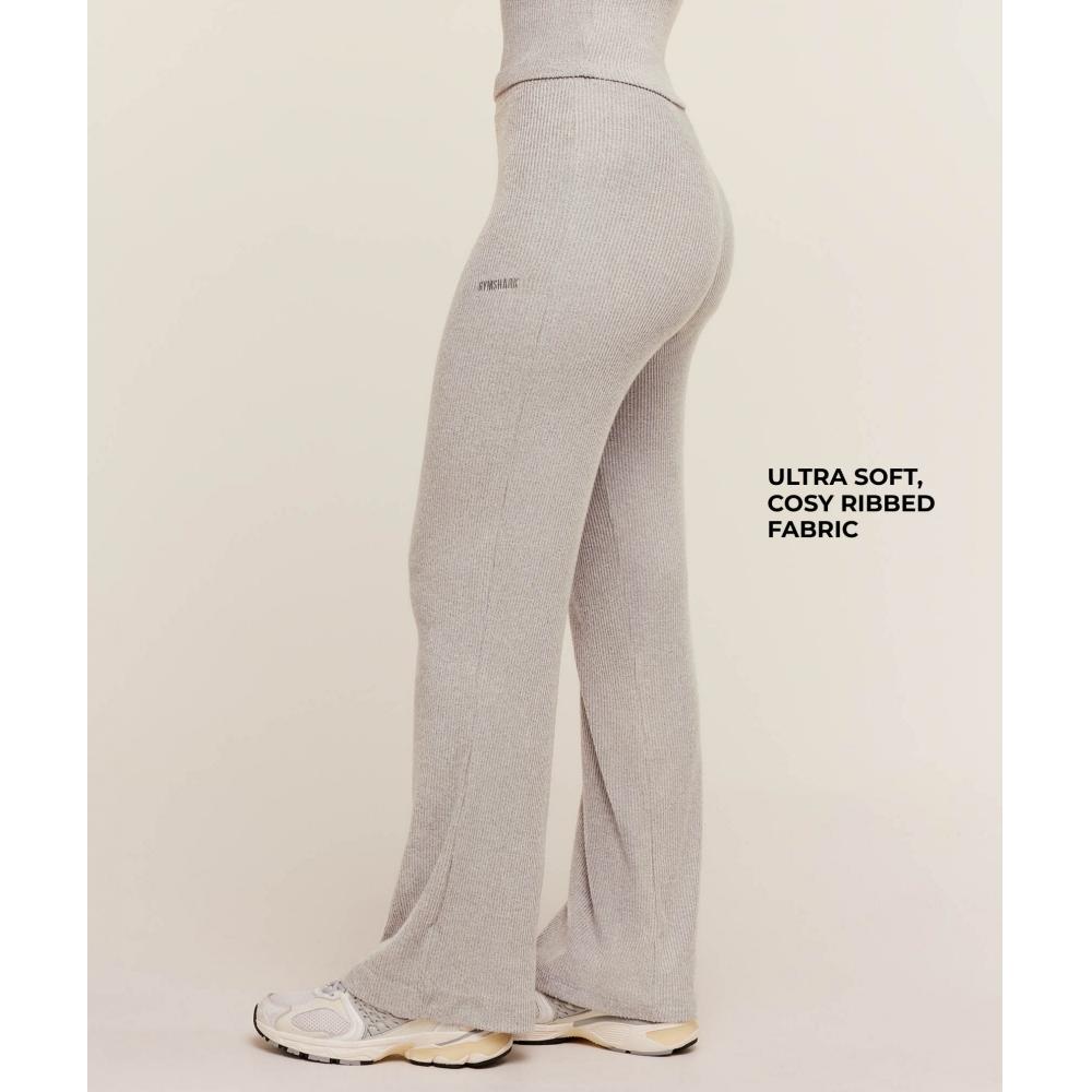 Gymshark Supersoft Straight Leg Pant Light Grey Core Marl B4c2i Gbcn