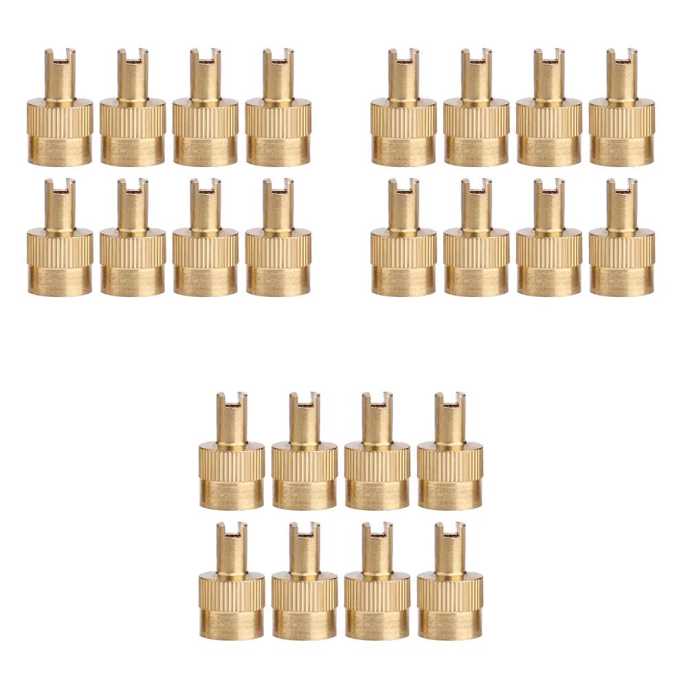 8/16/24Pcs Slotted Head Valve Stem Caps Leak-proof Wheel Tire Valve Lid Cover Copper Slotted Head Stem Cover For Car Motorcycle
