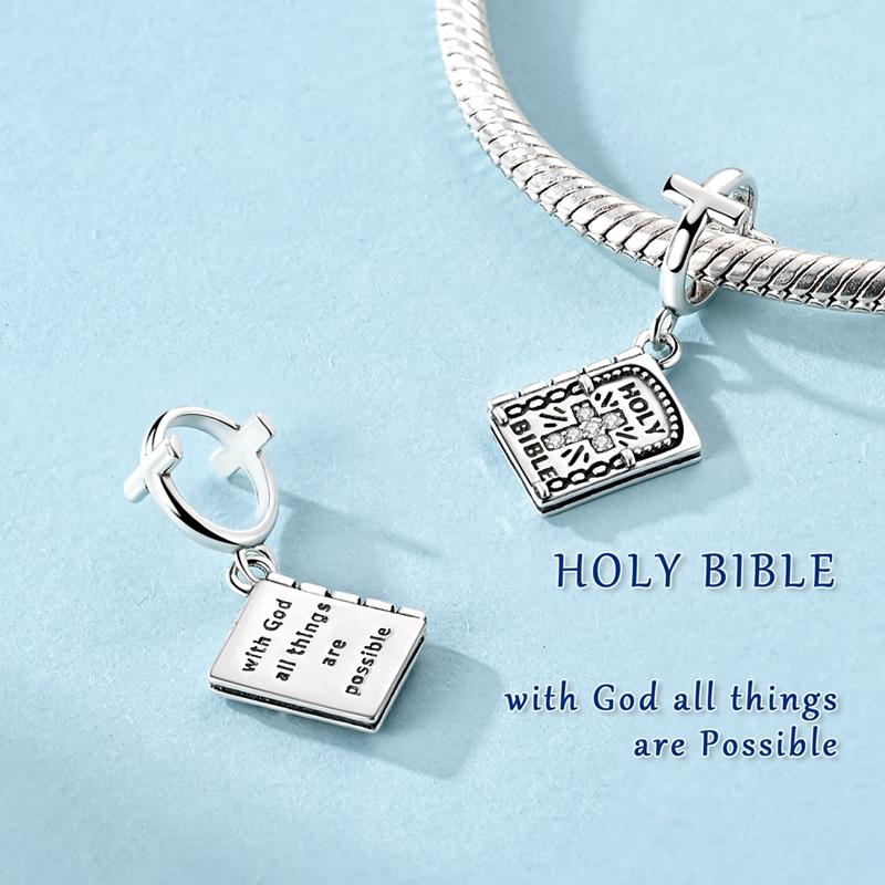copper with God All Things Are Possible Holy Bible Pendant Charm Compatible With Authentic Charm Bracelets Women Do It Yourself Jewellery Gift
