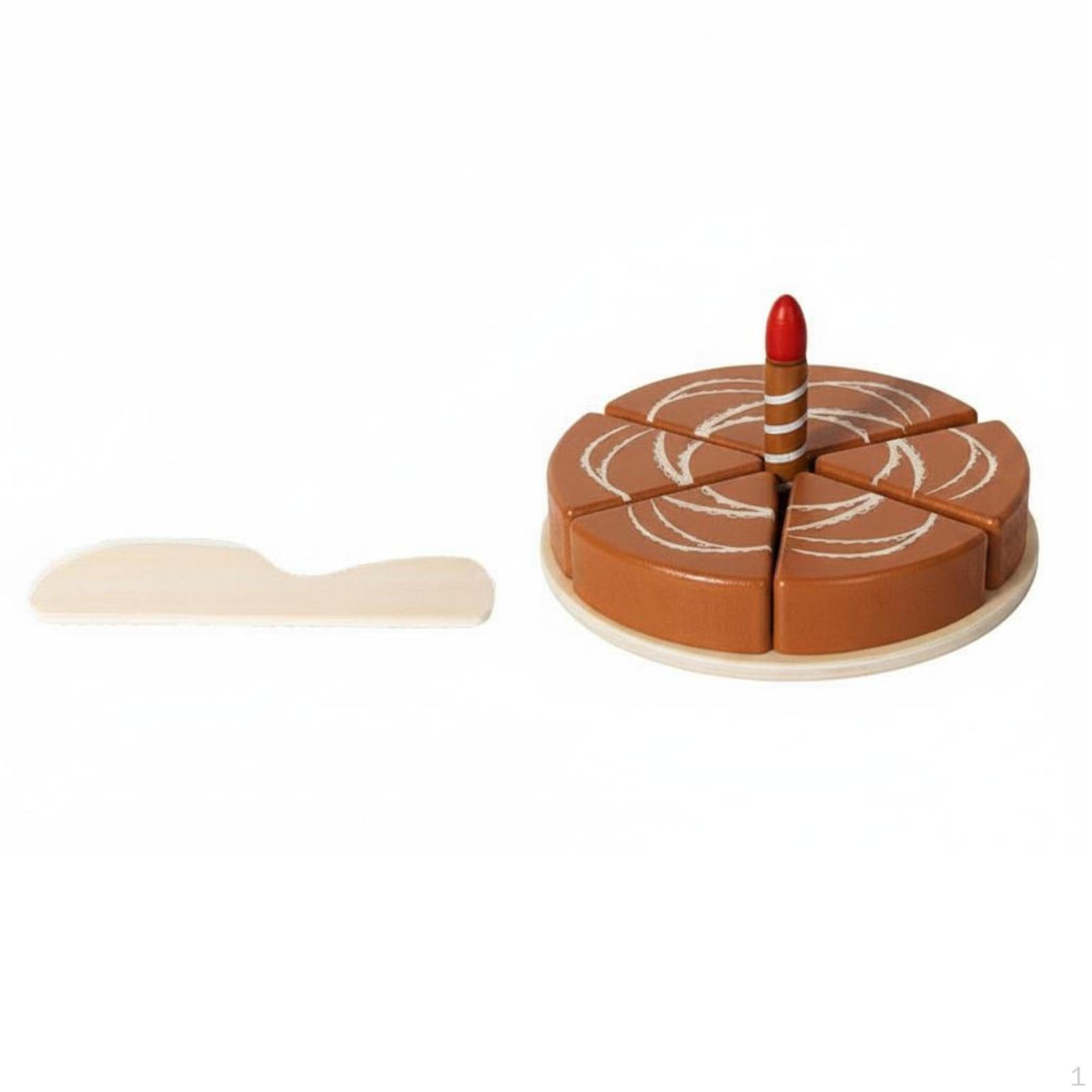 80 Sets Wooden Cake Playset Cuttable Toy Pretend Kitchen Set Dessert for Girls,