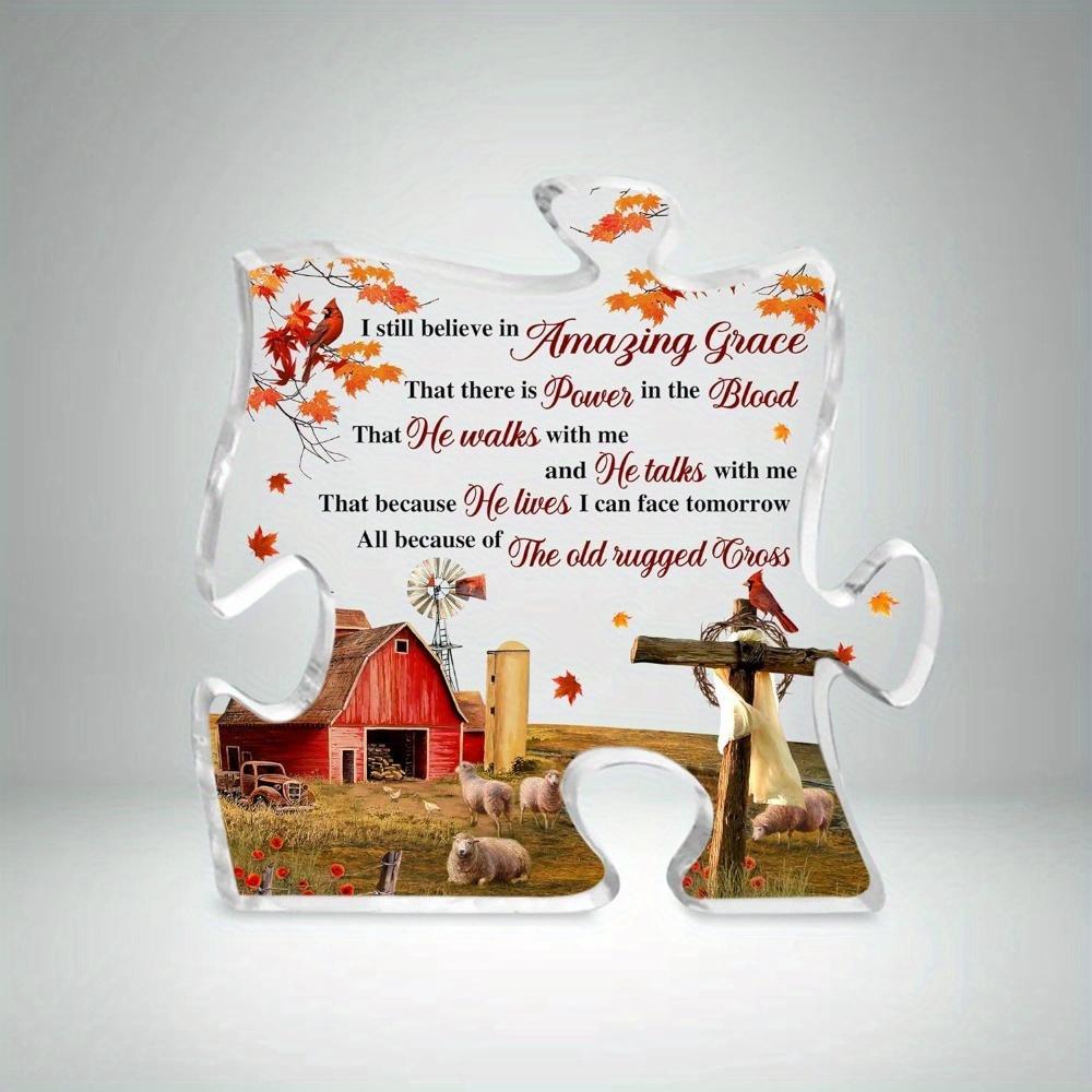 

Christian gift: Prayer, religious gift for Mother s Day/Father s Day. Tabletop puzzle shape acrylic decoration. чистий