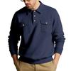 Men's Double-Pocket Casual Workwear Long-Sleeved Collared Sweatshirt