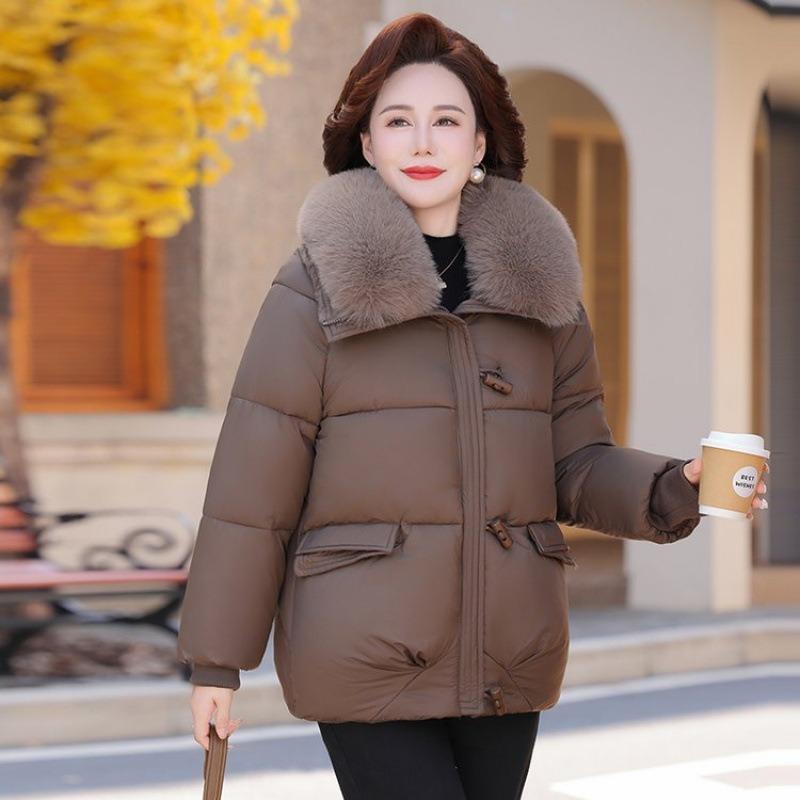 

Winter new bread clothes, women s padded jackets, thickened warm padded clothes, removed fur collar jackets 3XL recommends 150-82.5 kg темно-коричневого кольору