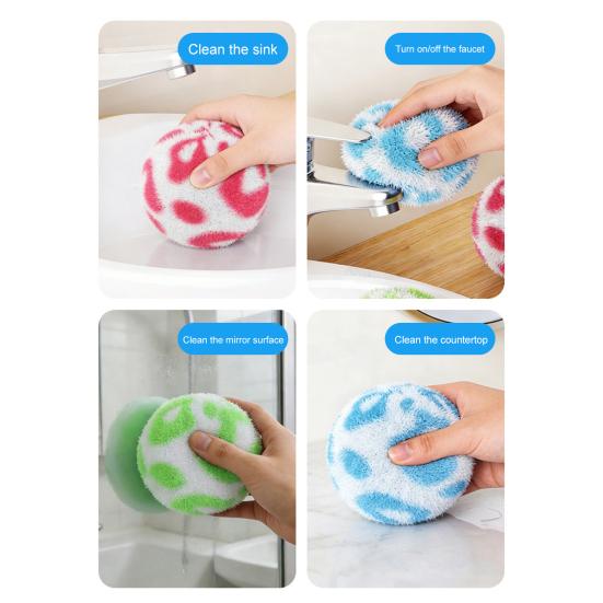 Temizleme Topu Yeniden Kullanılabilir Fiber Ovma Aparatı Çizmez Bulaşık Temizleme Topu Mutfak Banyo Muslukları Tezgahlar Leke Çıkarıcı
