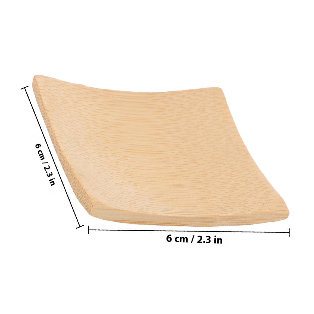 20 Pcs 6X6Cm Bamboo Sushi Tray Square Snack Plate For Dessert Fruit Cake Storage Mini Dish Holder Kitchen Barware Set