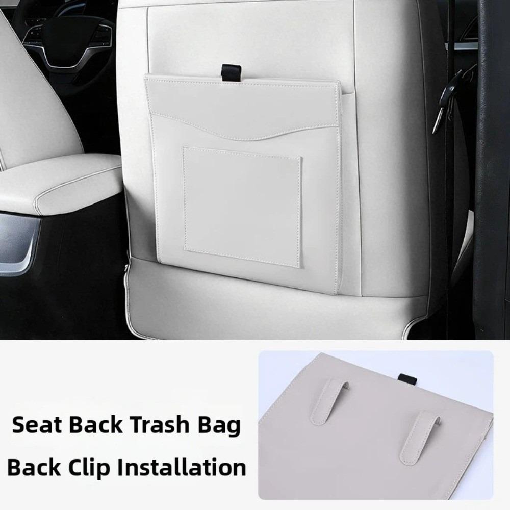Leather Magnetic Adsorption Storage Bag Waterproof Seat Hanging Trash Can Car Garbage Bag  Gift