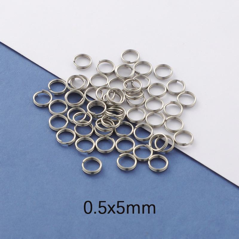 RUMNVNTY Polished Stainless Steel Double Ring Keychain Ornament